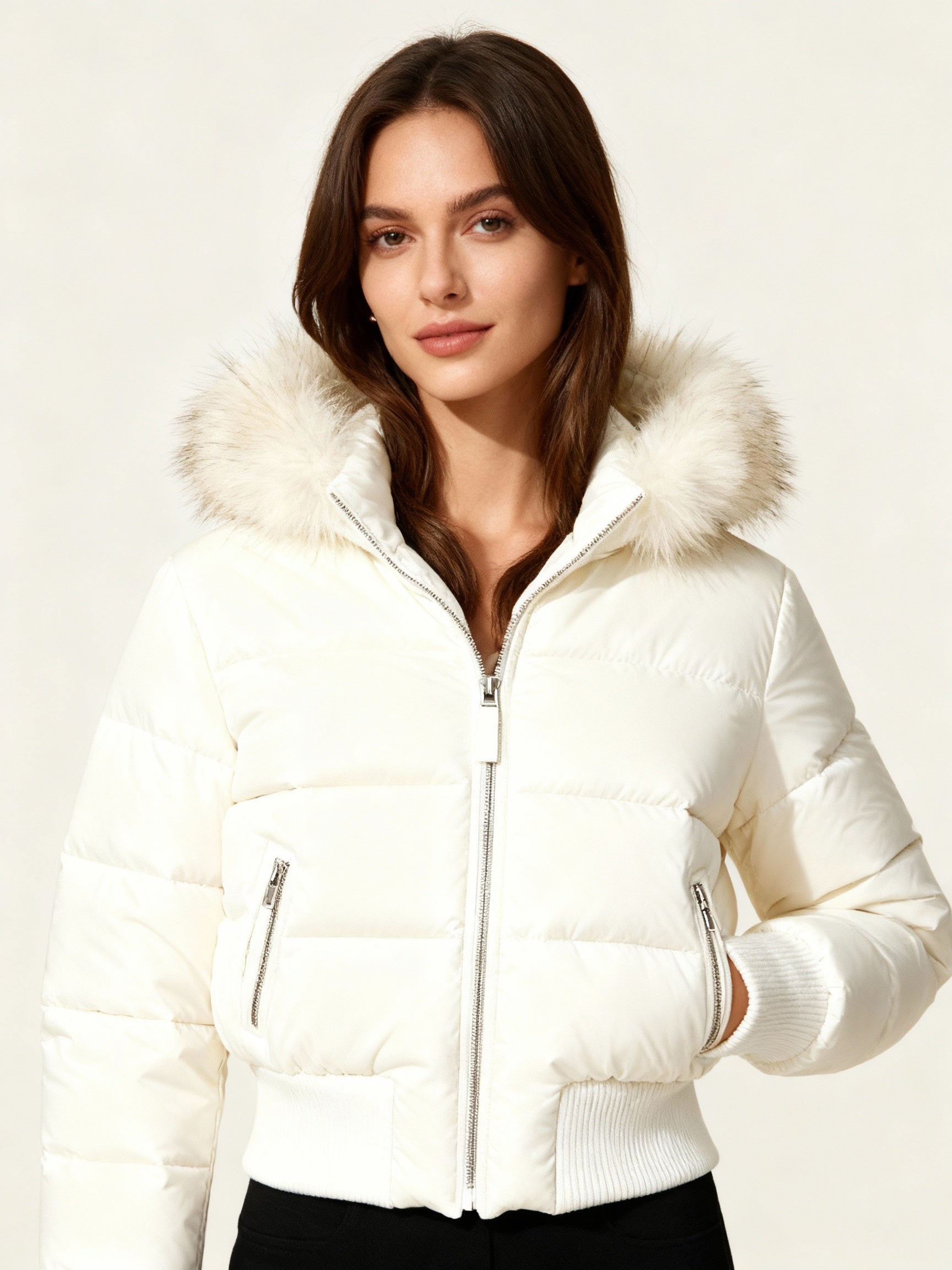 Giacca trapuntata leggera isolante da donna – Cappotto invernale con cappuccio rimovibile