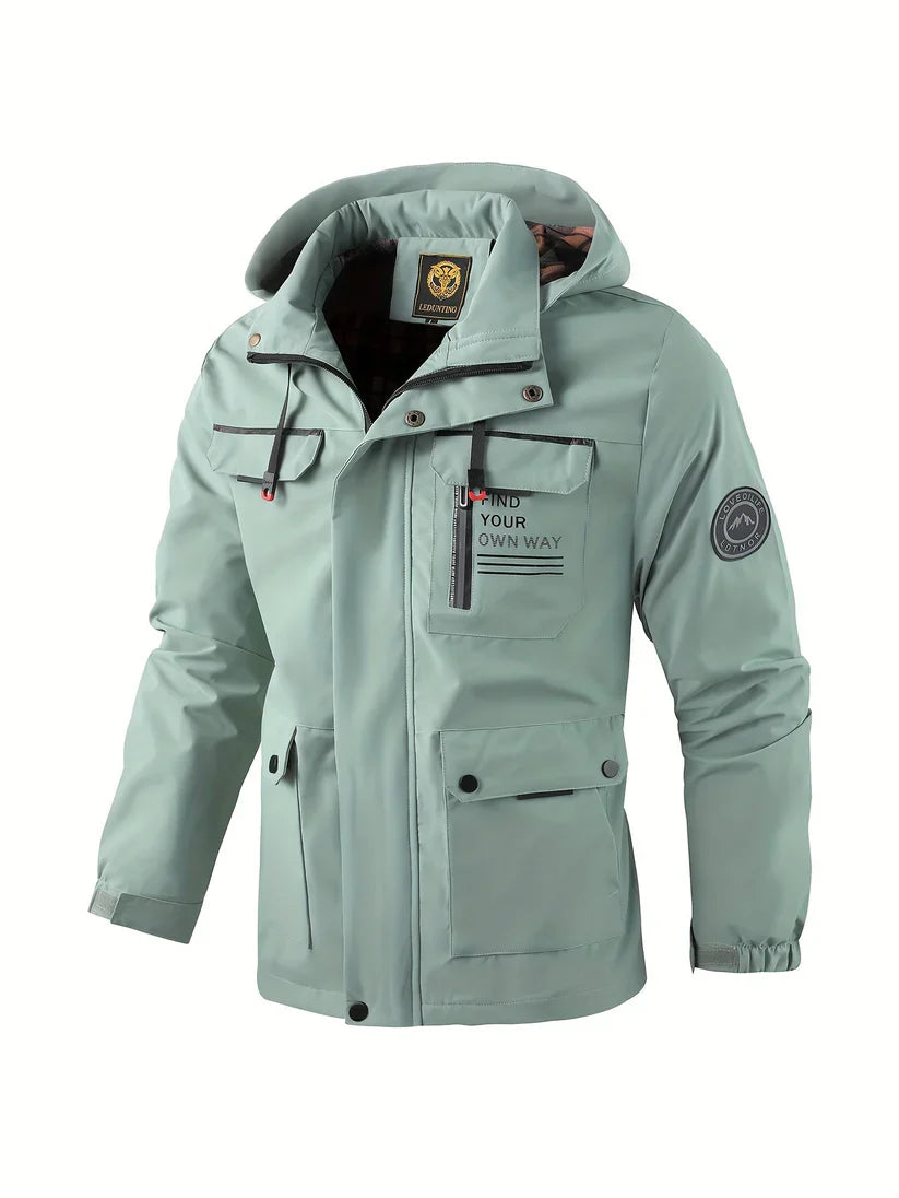 Giacca invernale impermeabile da uomo con cappuccio – Giacca cargo antivento e isolante