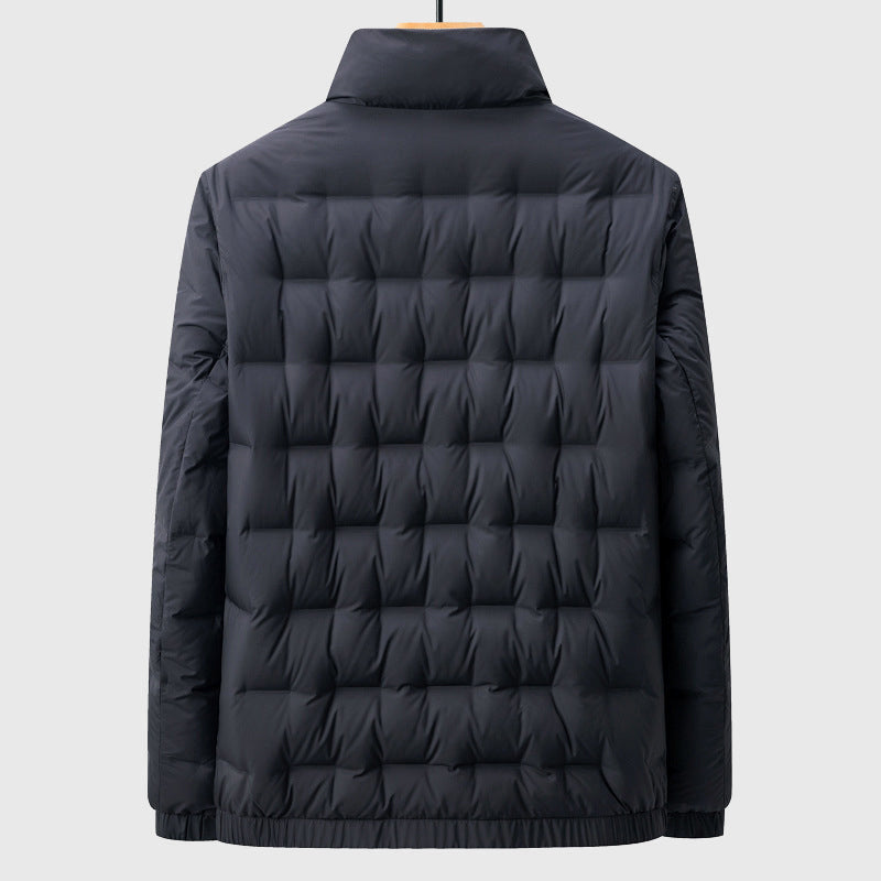 Giacca trapuntata con collo alto da uomo – Cappotto caldo con cerniera