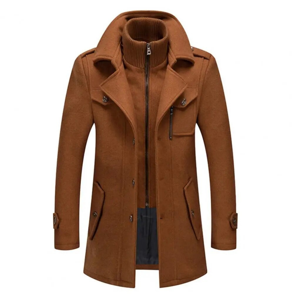 Cappotto da uomo in misto lana con doppio collo – Classico invernale