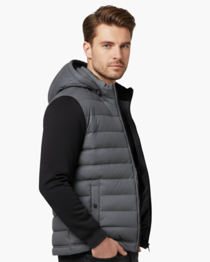Giacca da uomo trapuntata con cappuccio – Stile urbano e comfort termico