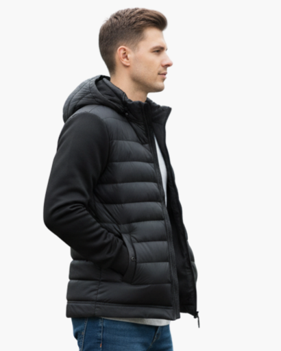 Giacca da uomo trapuntata con cappuccio – Stile urbano e comfort termico