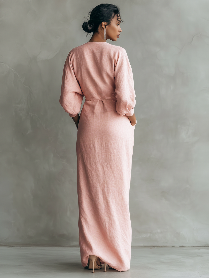 Abito maxi drappeggiato da donna - Elegante e femminile