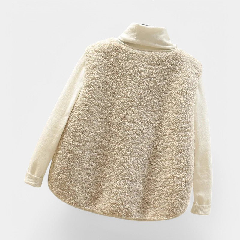 Teddy Vest da donna - Giacca senza maniche comoda e morbida