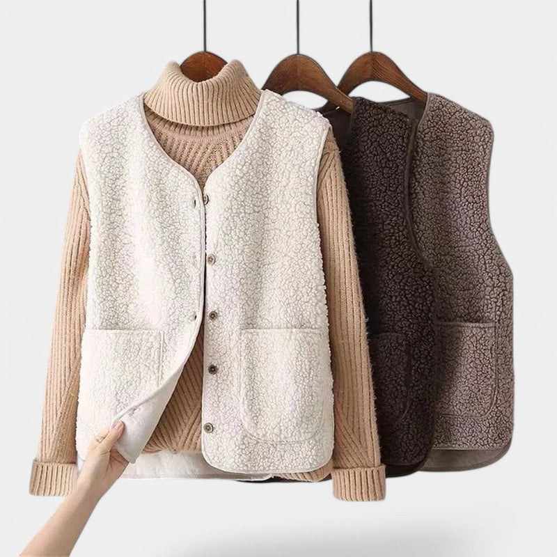 Teddy Vest da donna - Giacca senza maniche comoda e morbida
