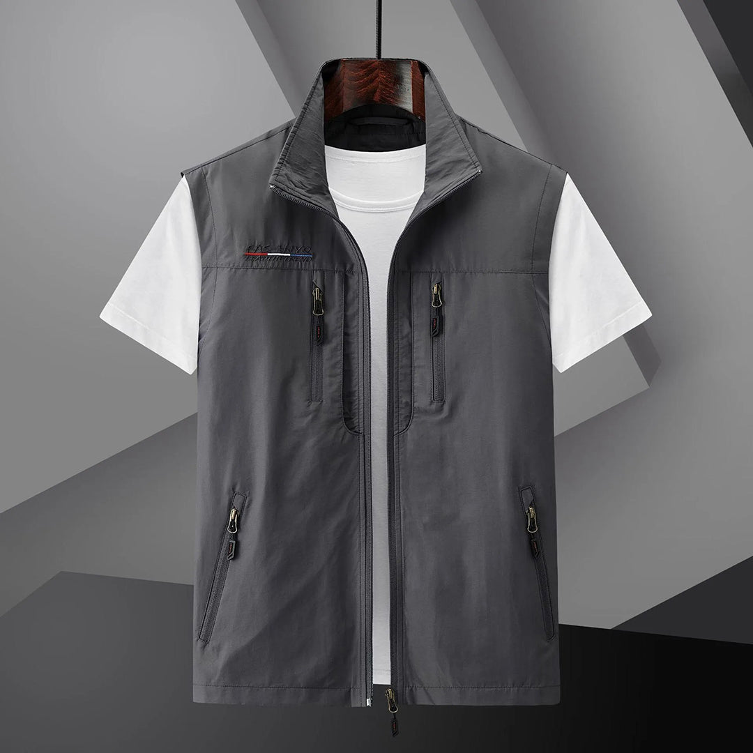 Gilet multitasche da viaggio da uomo – Abbigliamento estivo leggero per attività all'aperto