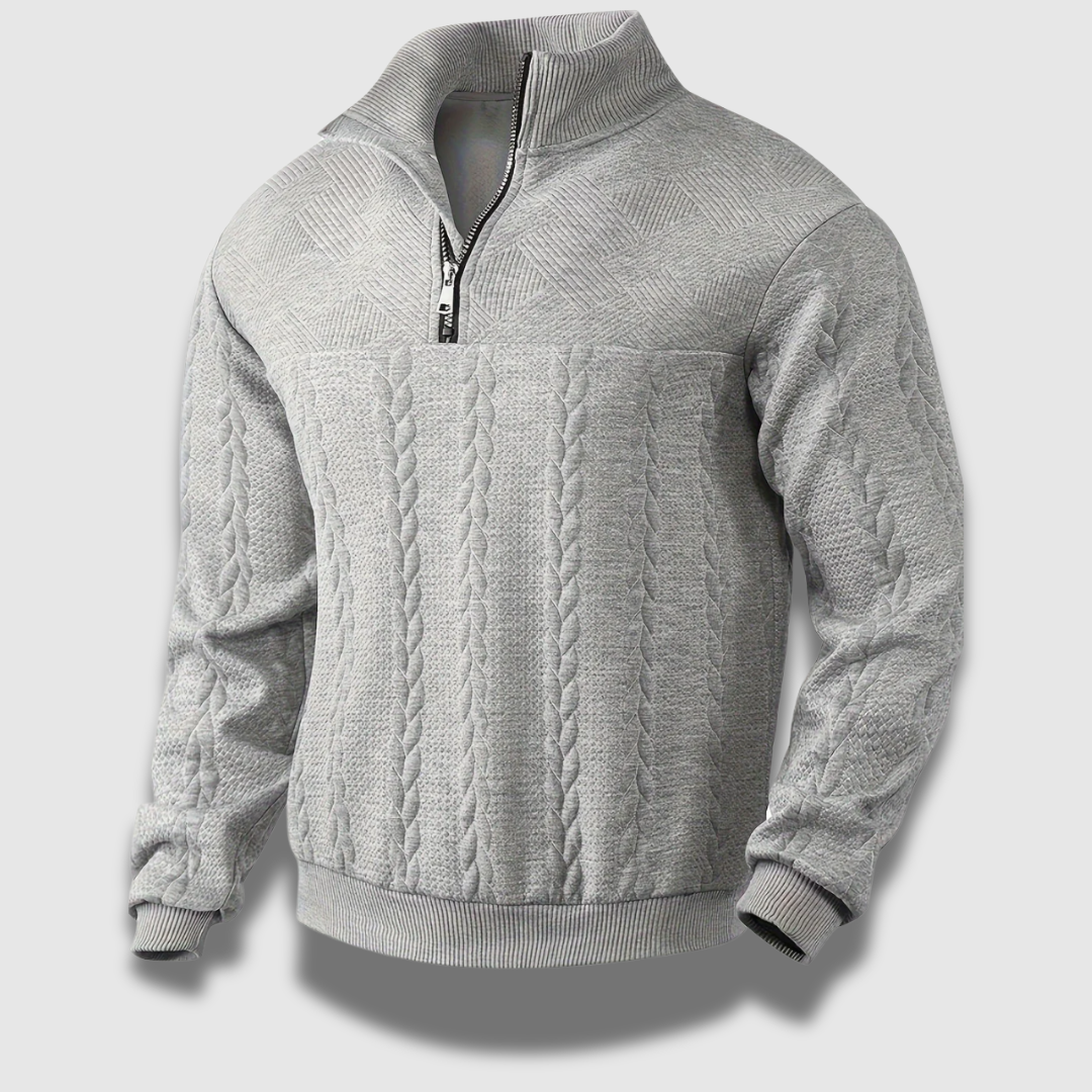 Maglione a maglia con zip Classic Premium Vintage da uomo