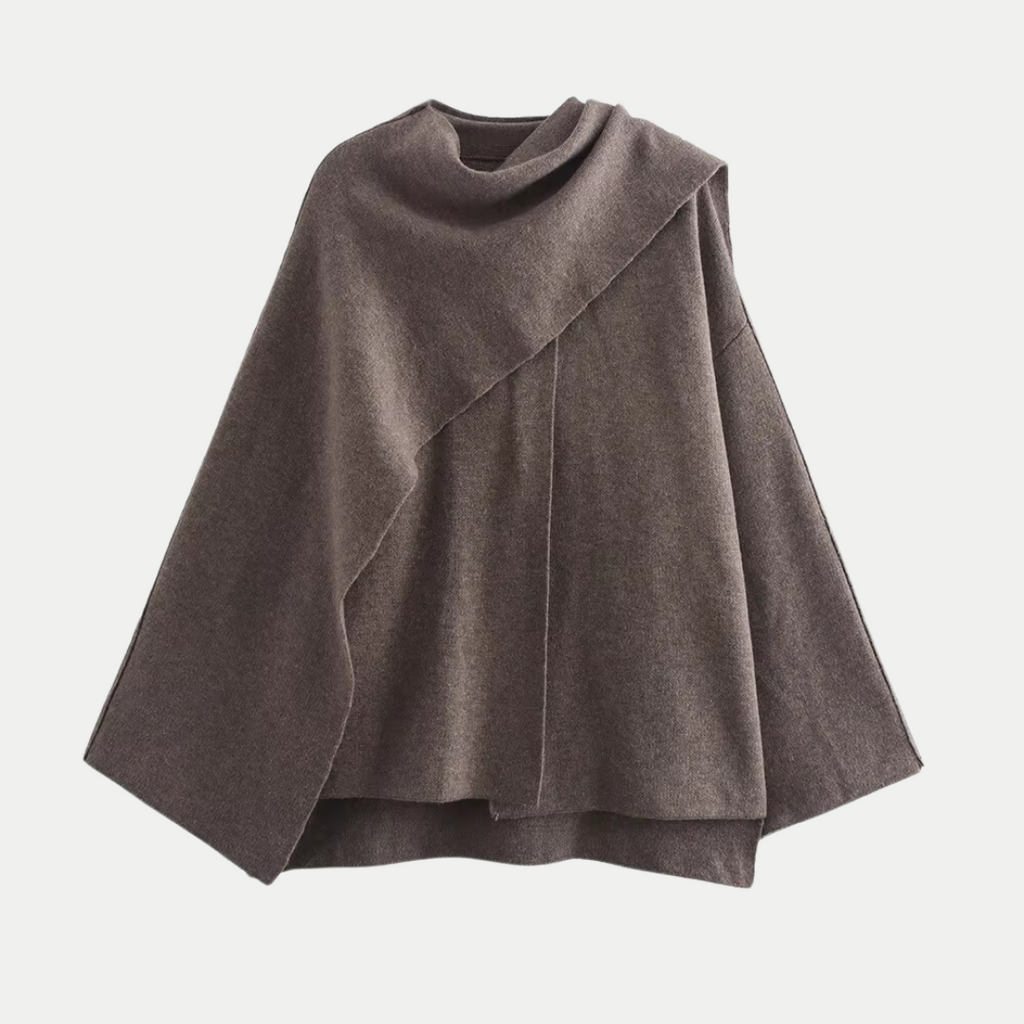 Cappotto in maglia con orlo spaccato dal design moderno per donna
