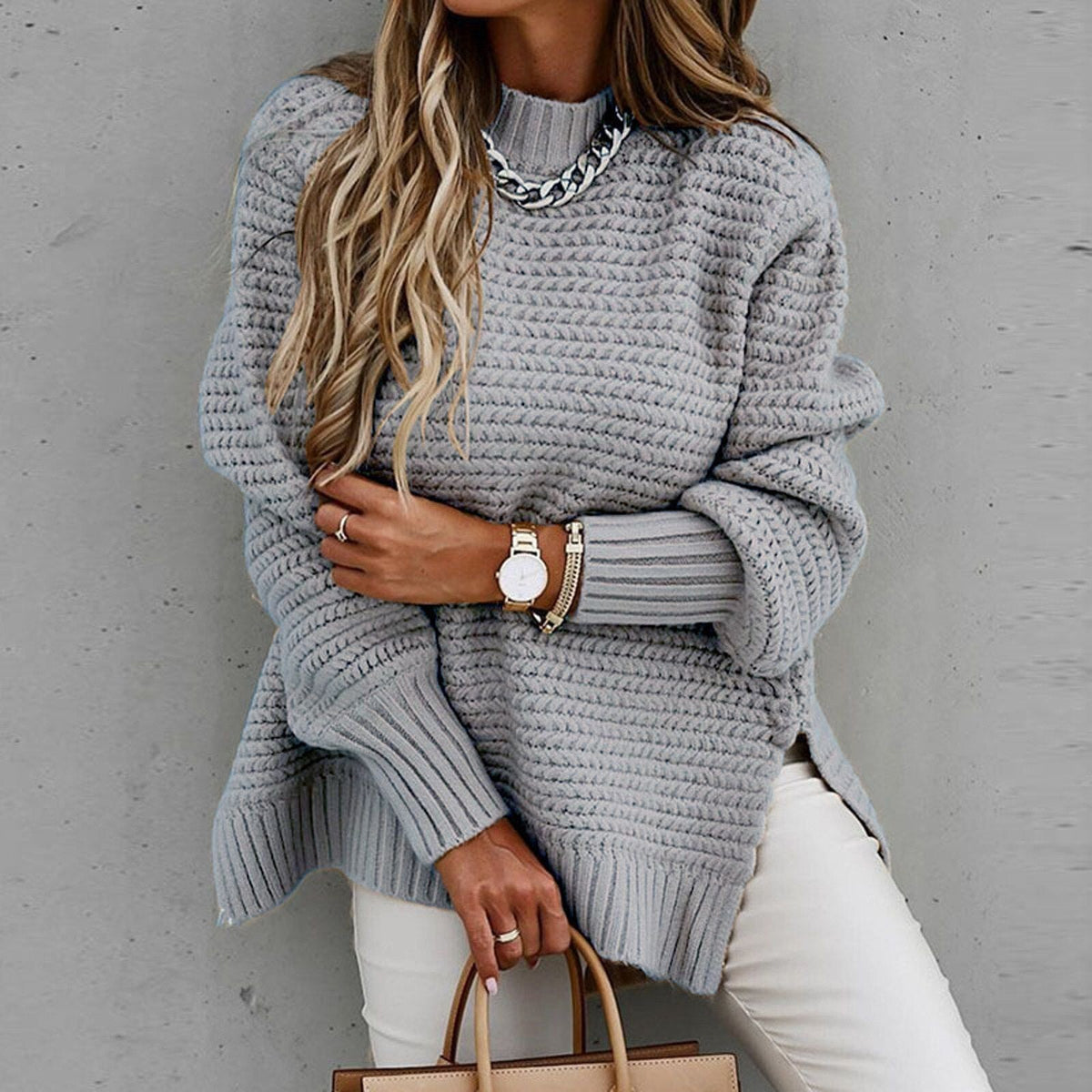 Pull femme à col montant - Élégant et doux