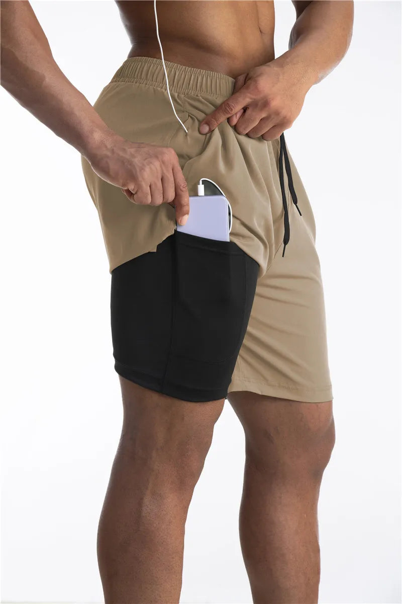 Pantaloncini sportivi premium da uomo – Pantaloncini con fodera comfort e tasca per telefono
