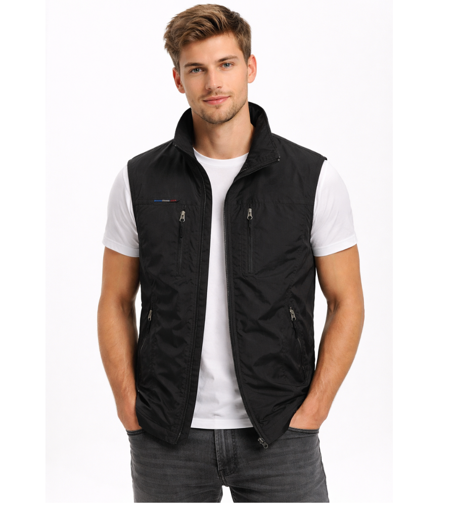 Gilet uomo con zip e collo alto - Pratico e versatile