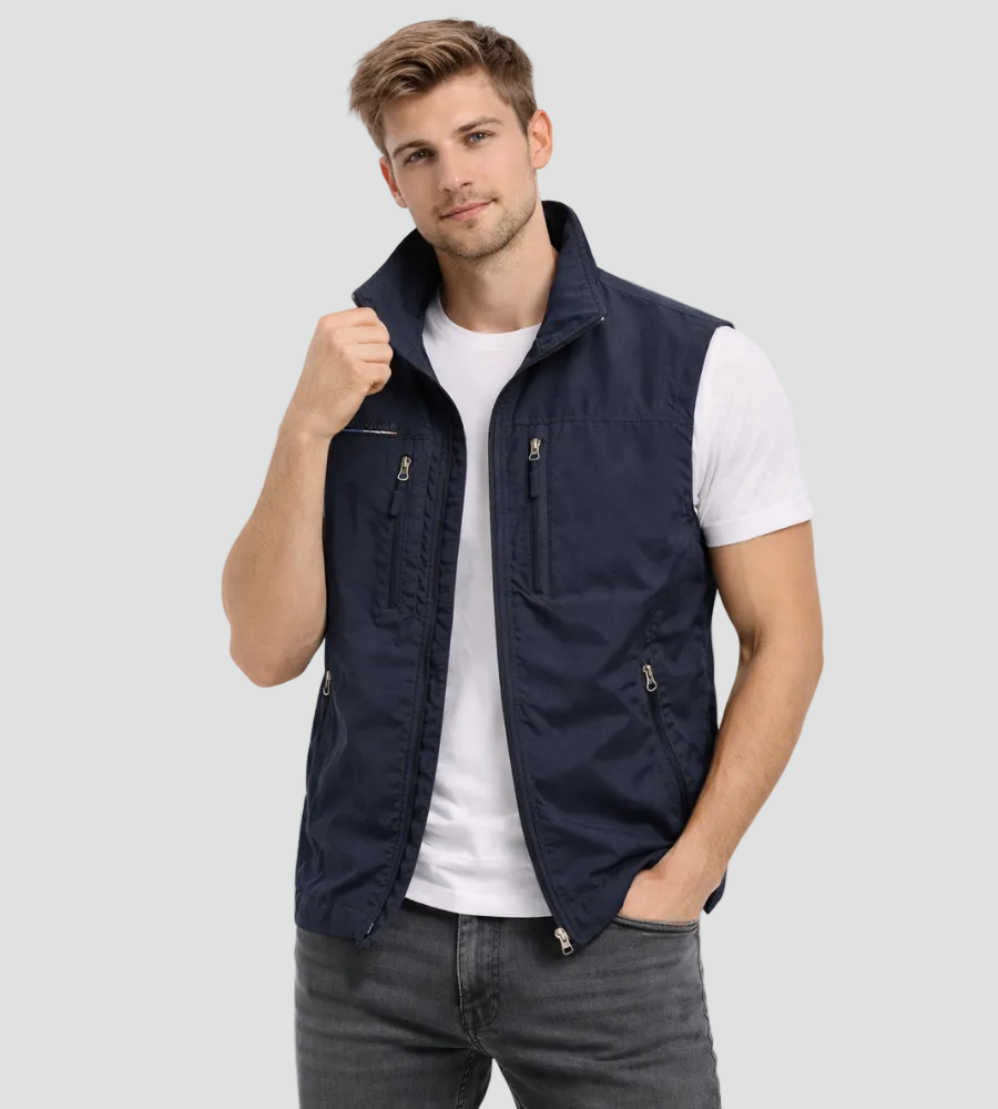 Gilet uomo con zip e collo alto - Pratico e versatile