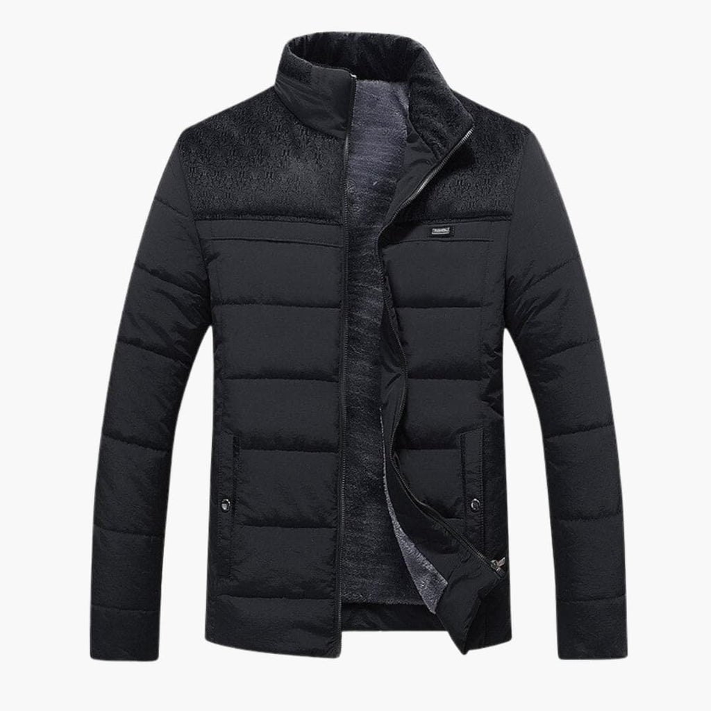 Giacca moderna trapuntata in pile da uomo – Elegante collo alto