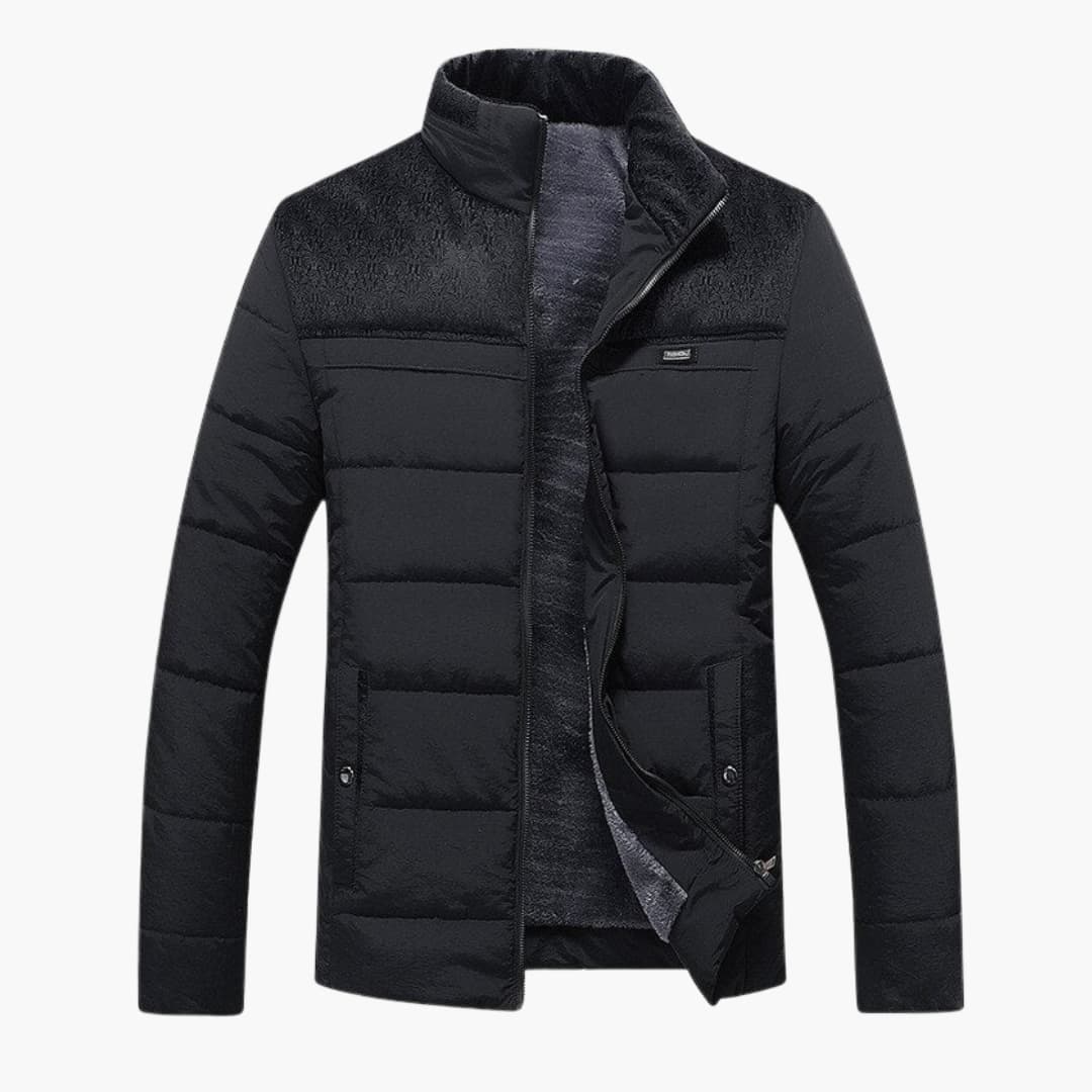 Giacca moderna trapuntata in pile da uomo – Elegante collo alto