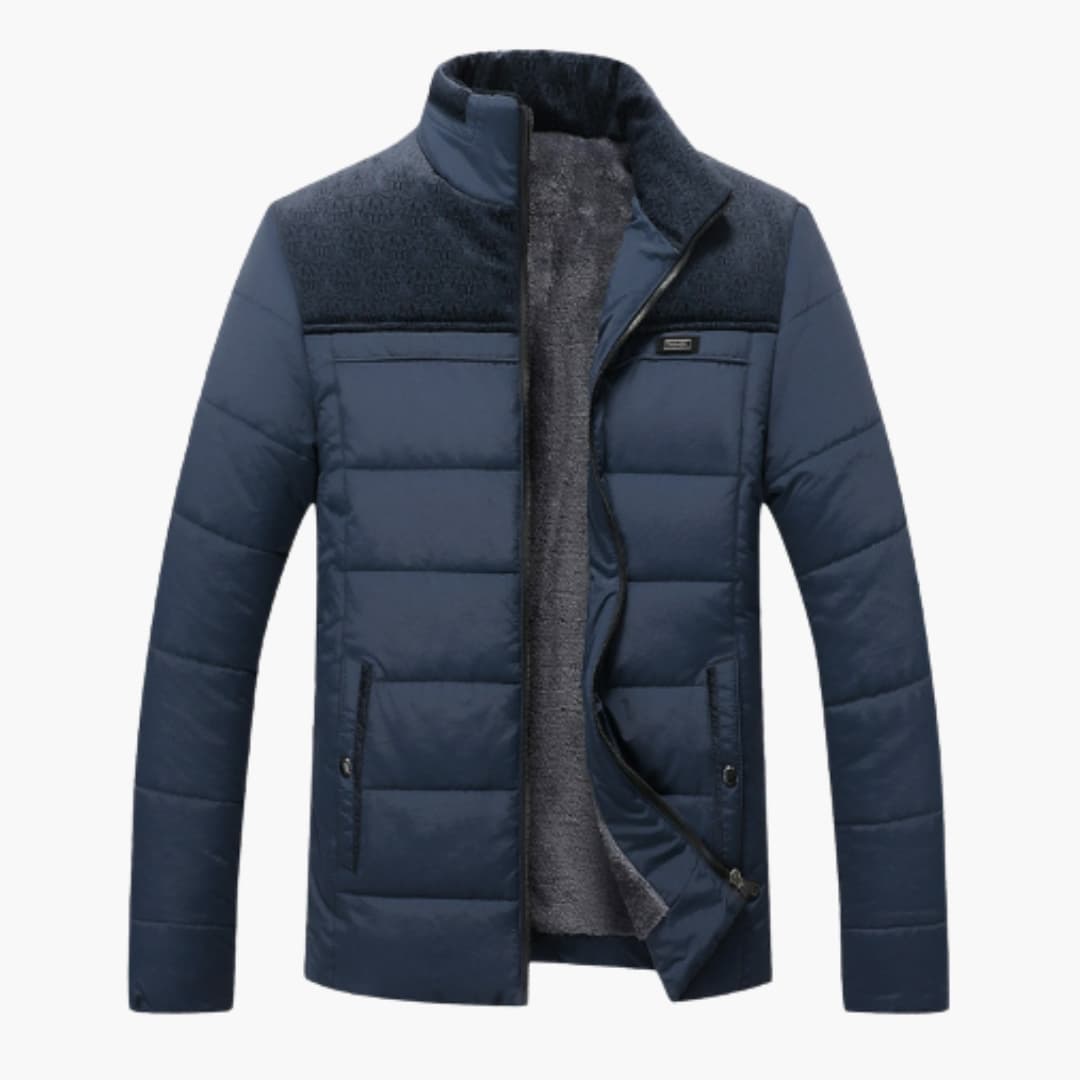 Giacca moderna trapuntata in pile da uomo – Elegante collo alto