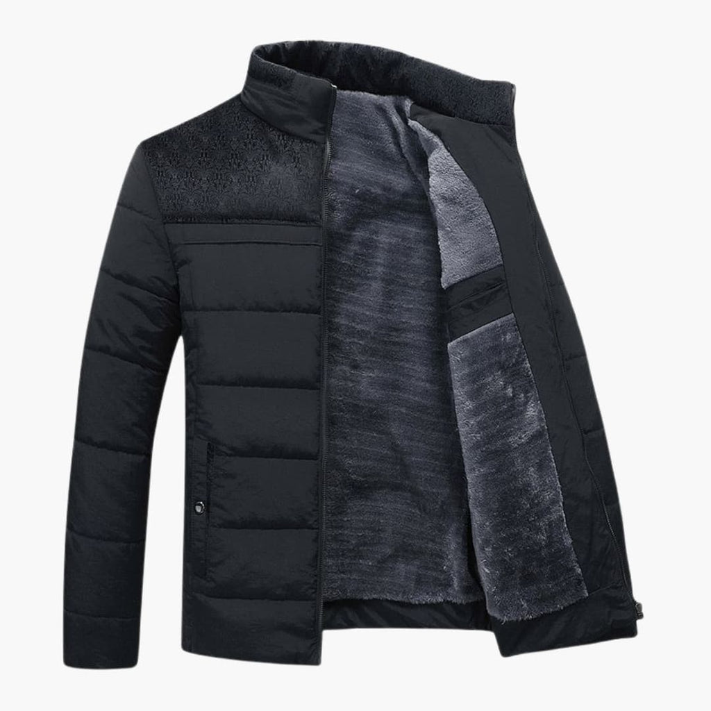 Giacca moderna trapuntata in pile da uomo – Elegante collo alto