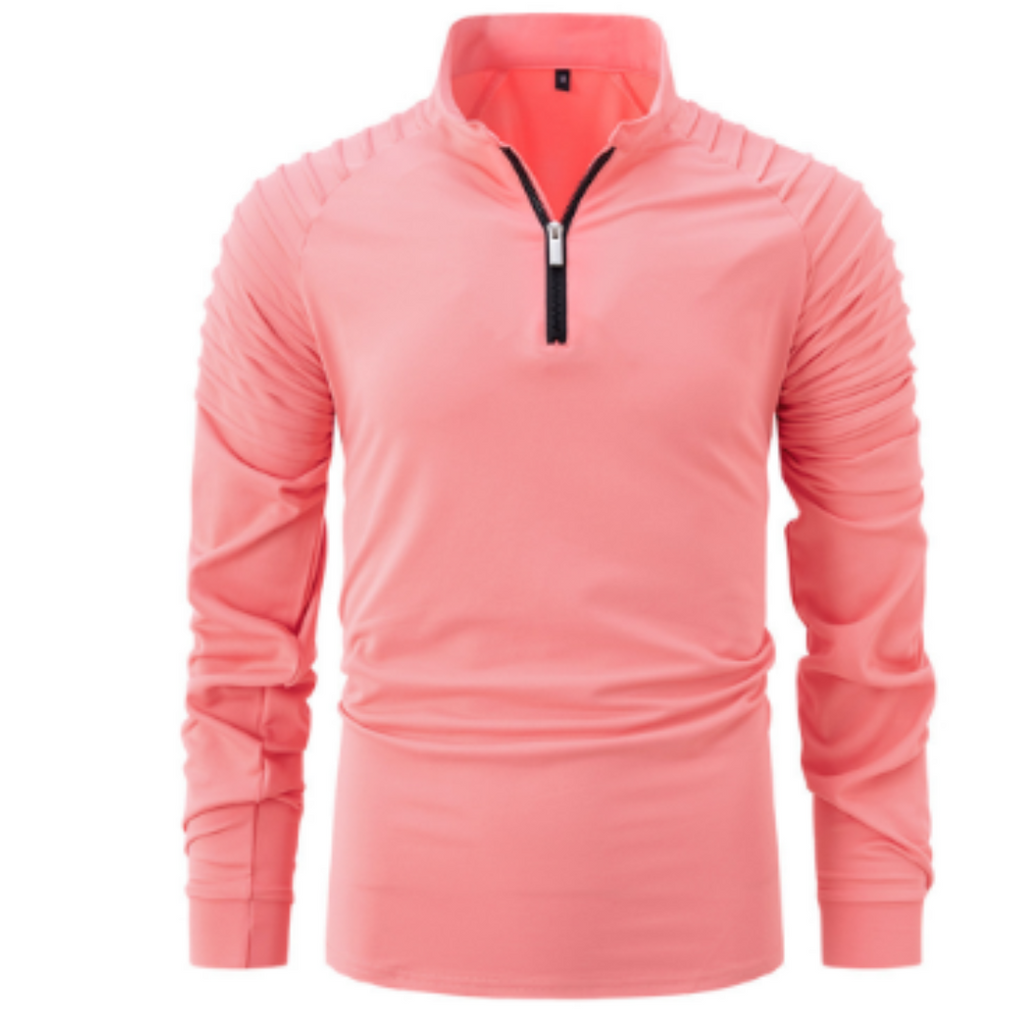 Maglione da uomo in cotone con mezza zip in stile moderno