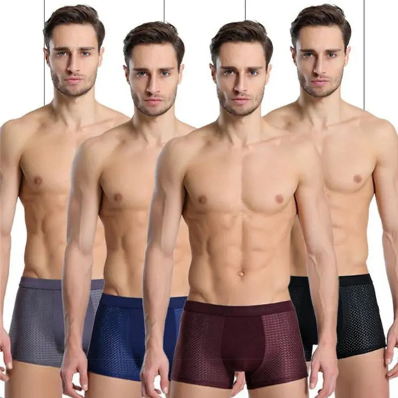 Boxer da uomo in bambù, confezione da 4 - Intimo traspirante e confortevole