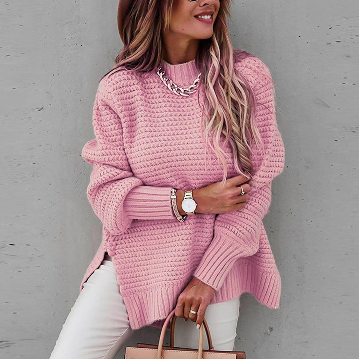 Pull femme à col montant - Élégant et doux