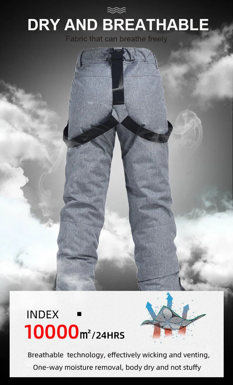 Pantaloni da snowboard impermeabili da uomo bretelle – Pantaloni da sci invernali isolati