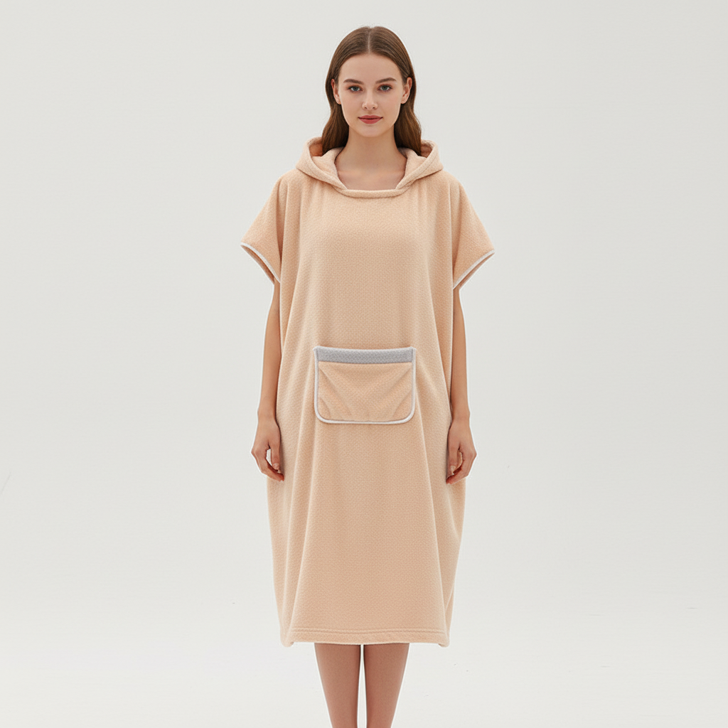 Poncho pile donna con cappuccio - Caldo e confortevole