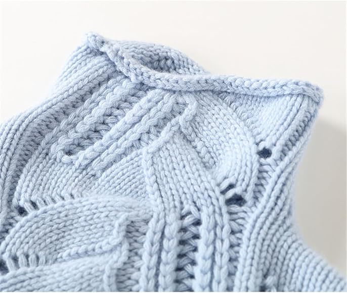 Pull Femme en Maille Torsadée à Col Montant – Pull à Manches Longues