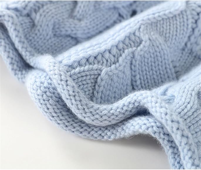 Pull Femme en Maille Torsadée à Col Montant – Pull à Manches Longues