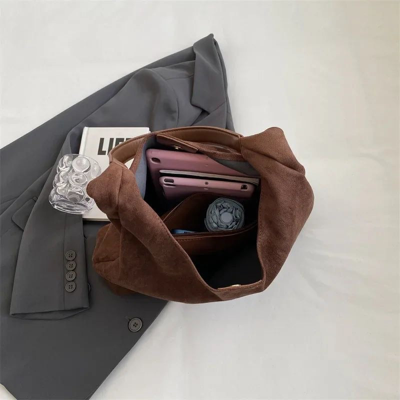Borsa tote in pelle scamosciata di alta qualità per donna - elegante borsa per tutti i giorni