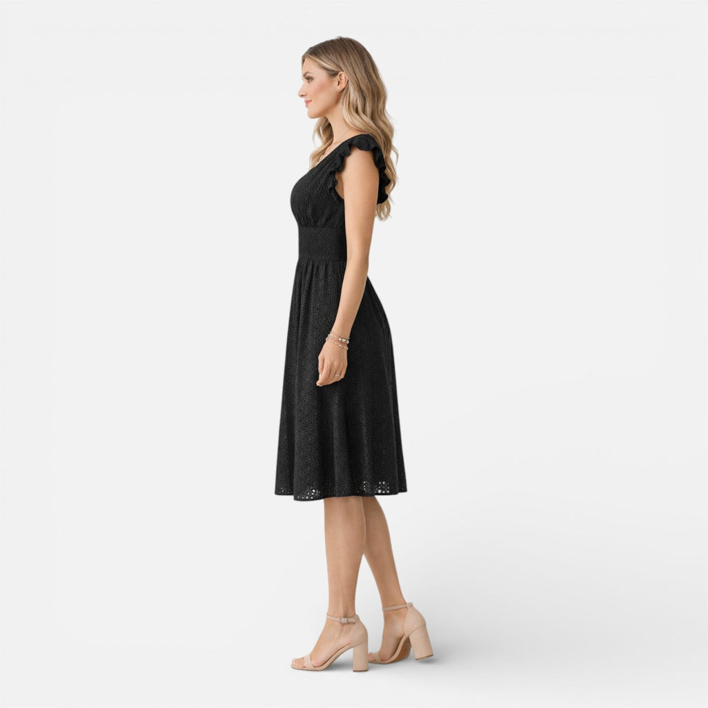 Abito Midi Donna in Pizzo Sangallo – Stile Elegante con Scollo a V