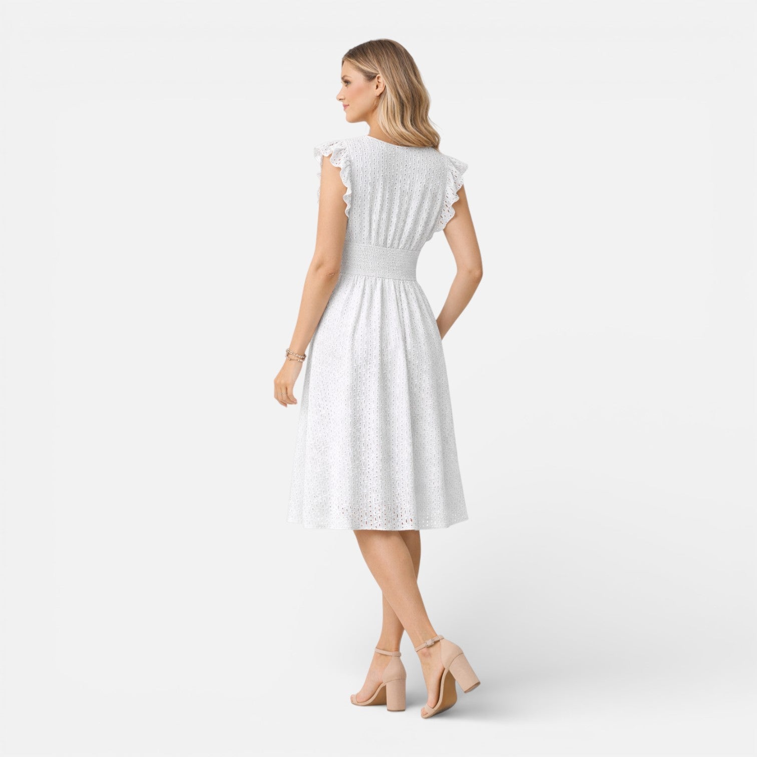 Abito Midi Donna in Pizzo Sangallo – Stile Elegante con Scollo a V