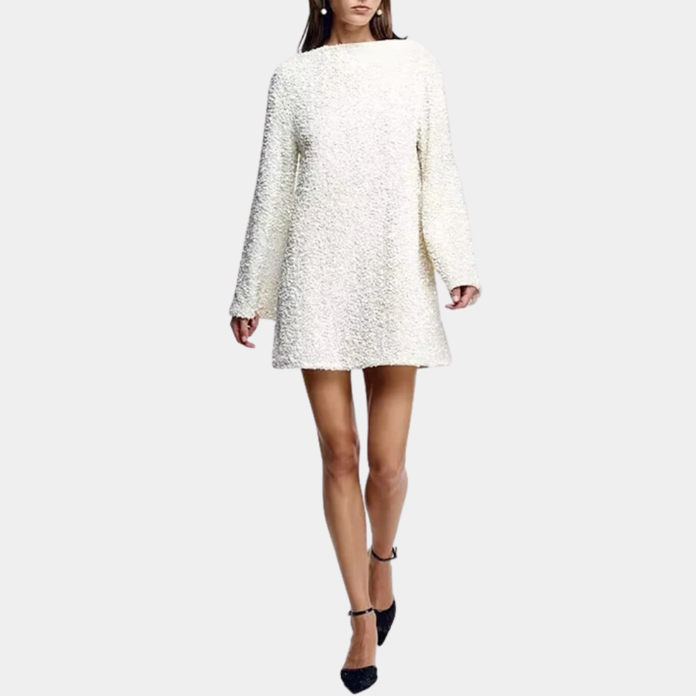 Mini abito da donna in paillettes con fiocco chic
