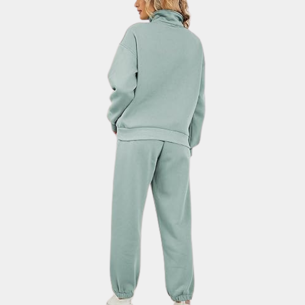 Set tre pezzi da jogging donna Trendy Active con mezza zip