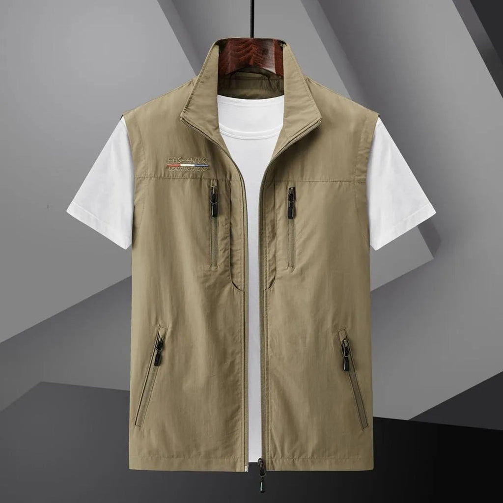 Gilet multitasche da viaggio da uomo – Abbigliamento estivo leggero per attività all'aperto