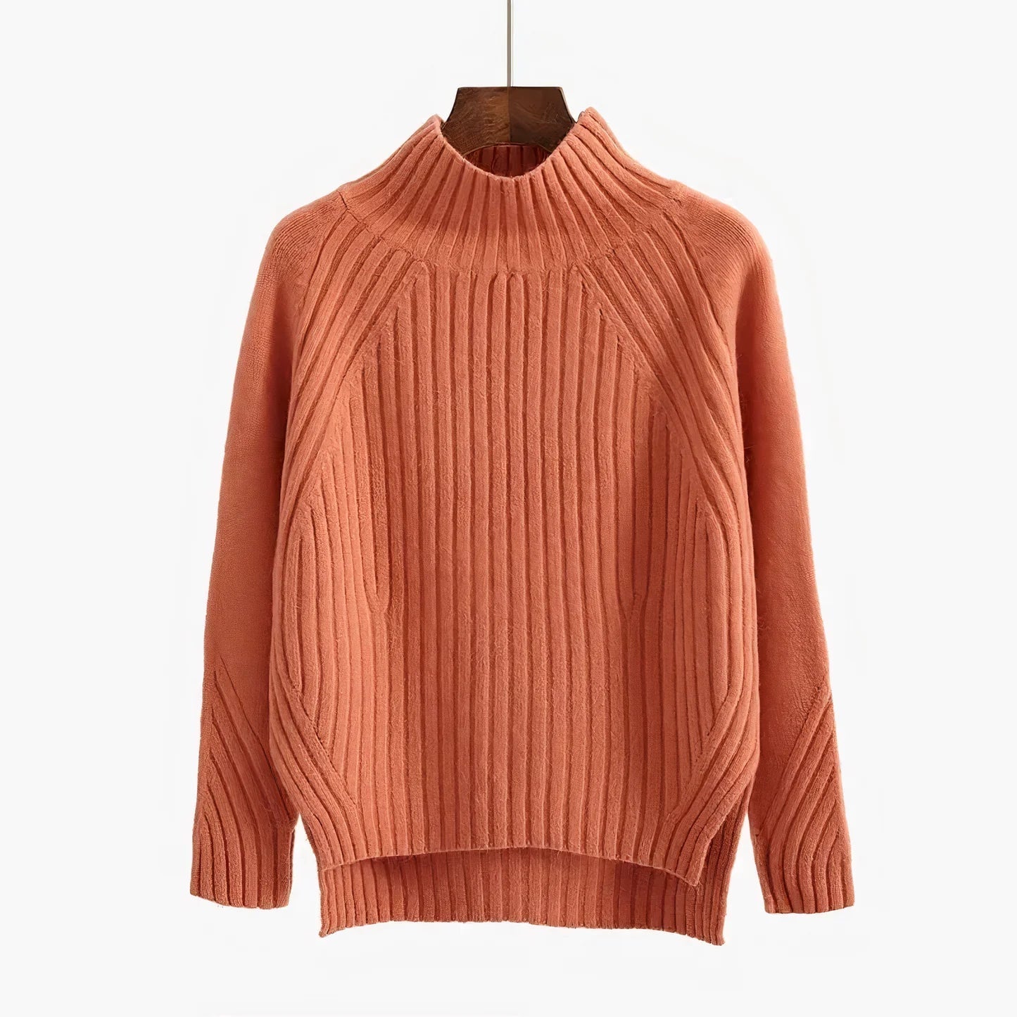 Maglione dolcevita in lana da donna - maglia morbida calda e confortevole