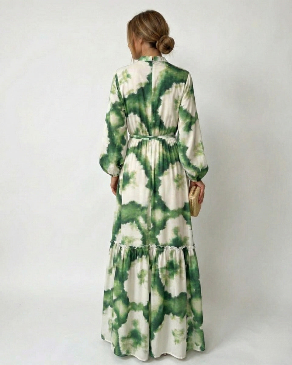 Abito lungo da donna con cintura in vita – Stile elegante e fluido, perfetto per le feste