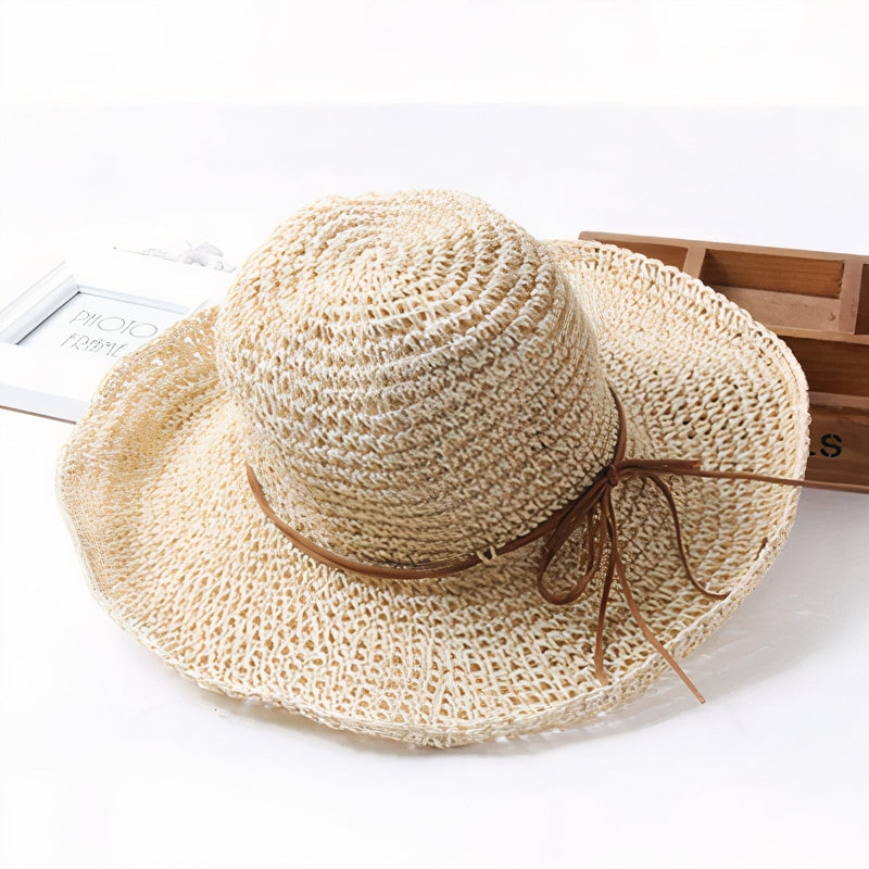 Cappello estivo pieghevole da donna – Accessorio da spiaggia a tesa larga