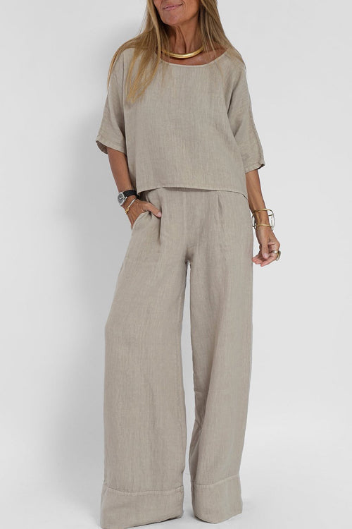 Completo donna in cotone e lino