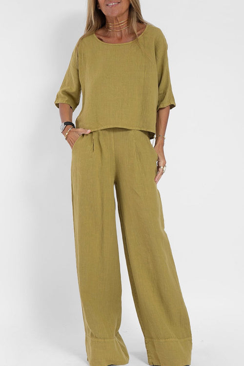 Completo donna in cotone e lino