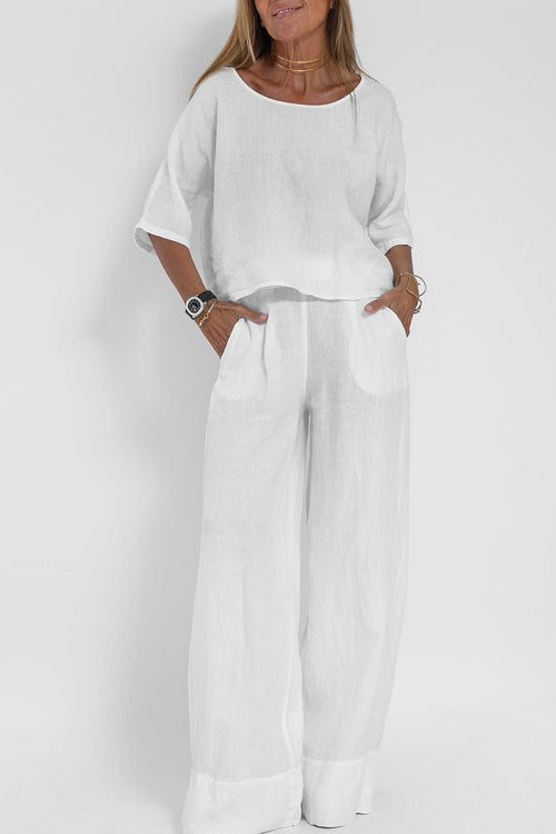 Completo donna in cotone e lino