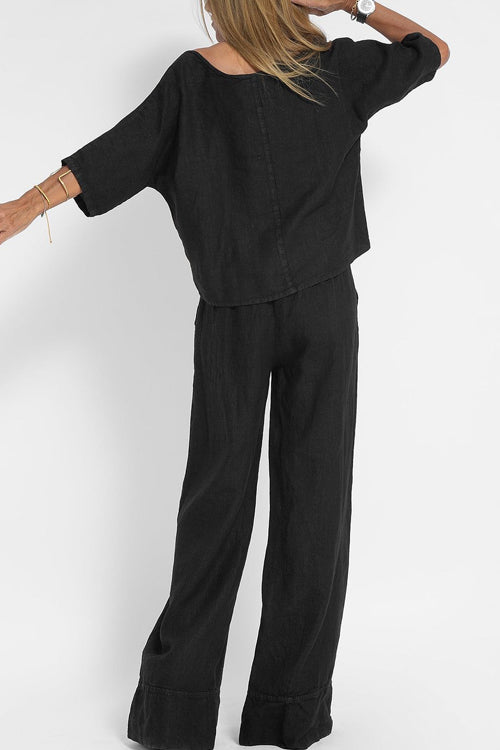 Completo donna in cotone e lino
