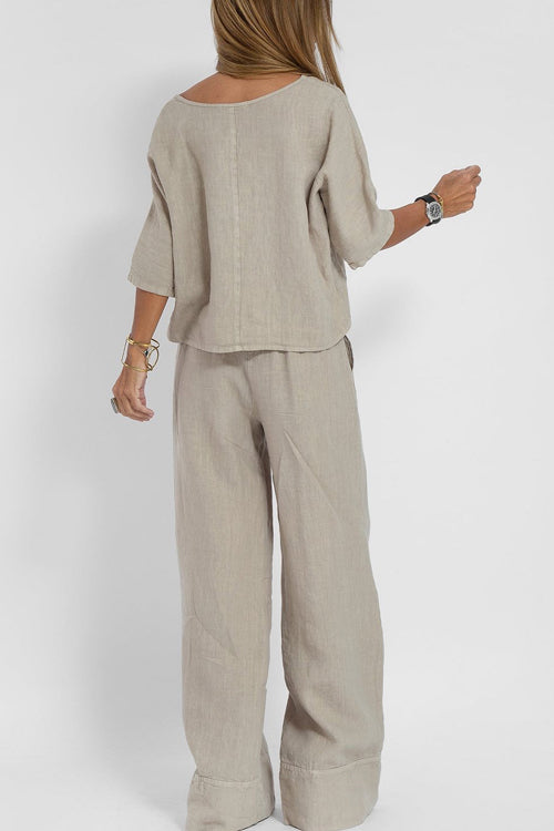 Completo donna in cotone e lino