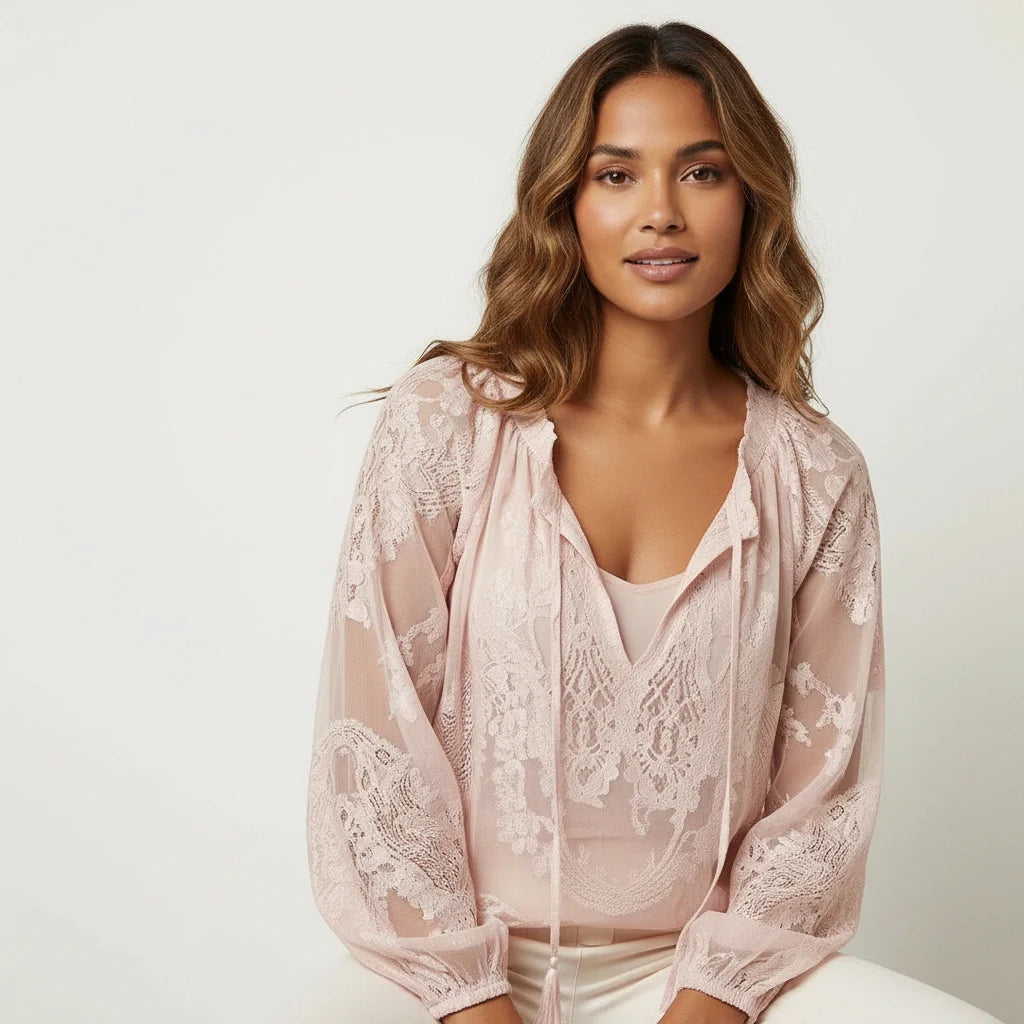 Camicetta donna in pizzo stile boho - Leggera ed elegante