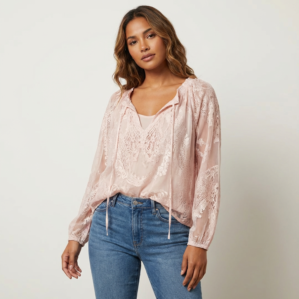 Camicetta donna in pizzo stile boho - Leggera ed elegante