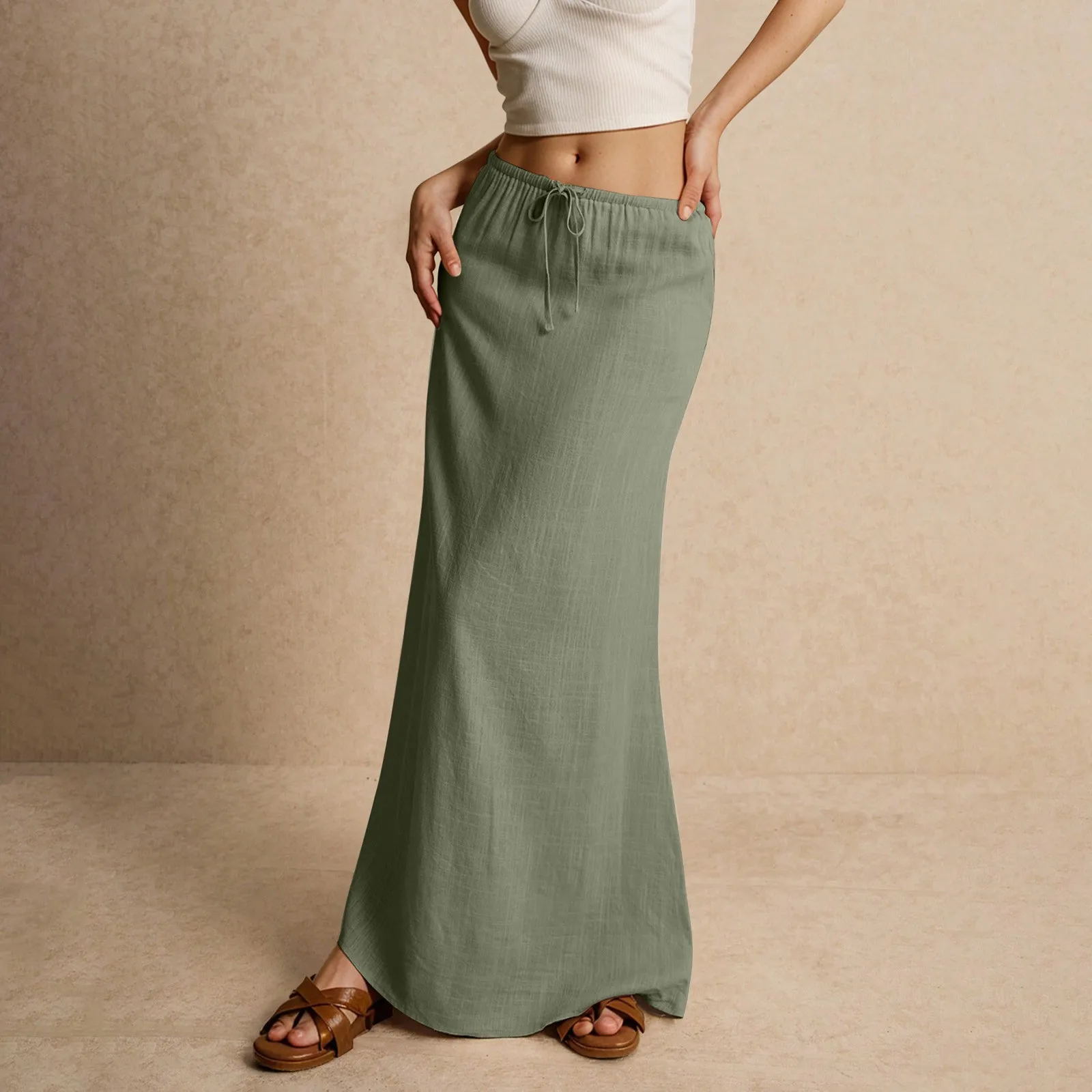 Gonna lunga da donna ariosa – Modello drappeggiato Muse