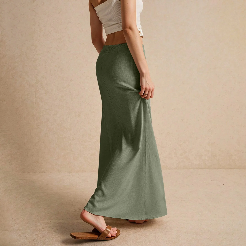 Gonna lunga da donna ariosa – Modello drappeggiato Muse