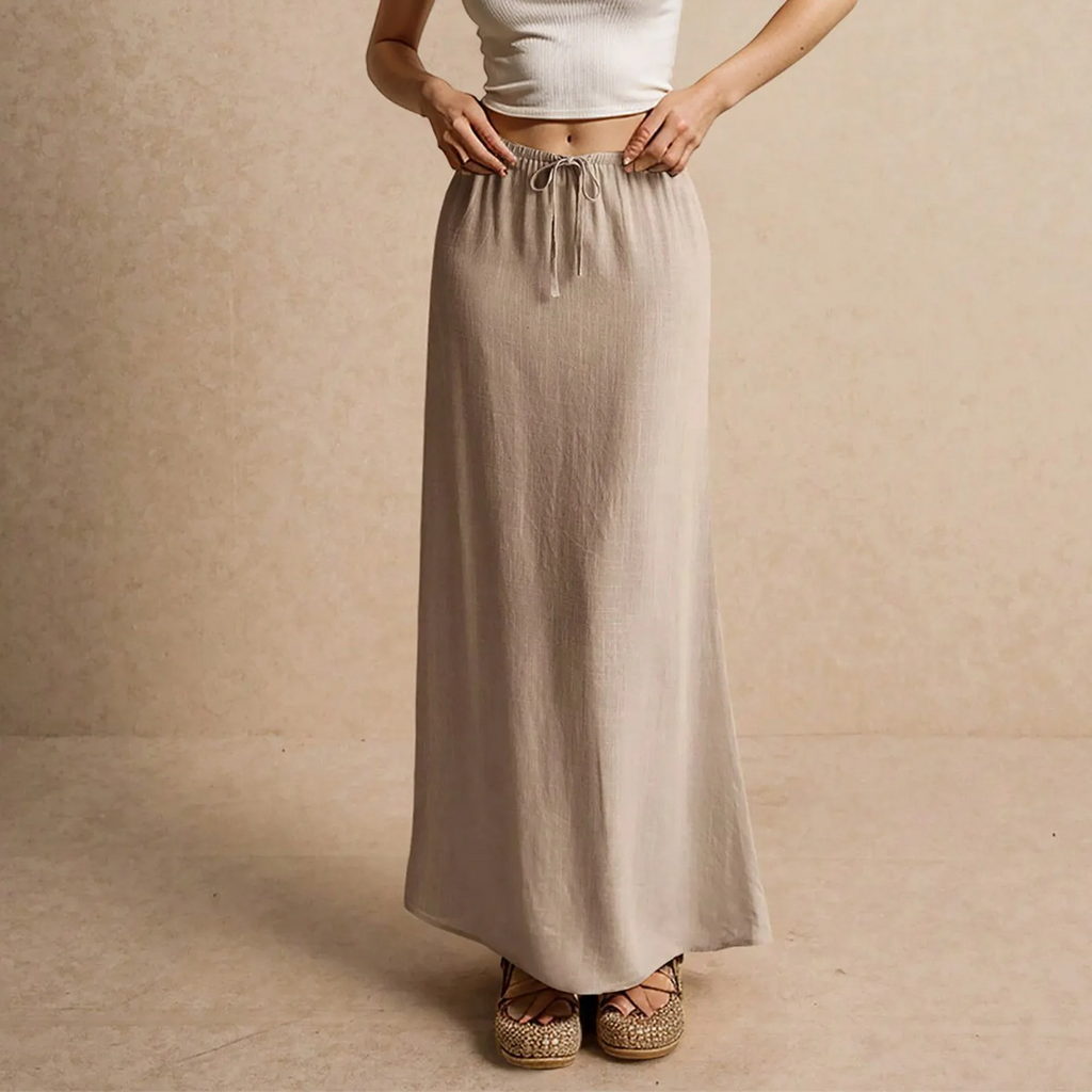 Gonna lunga da donna ariosa – Modello drappeggiato Muse