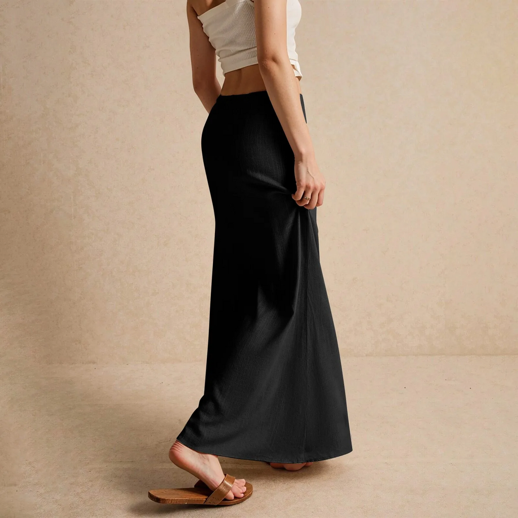 Gonna lunga da donna ariosa – Modello drappeggiato Muse
