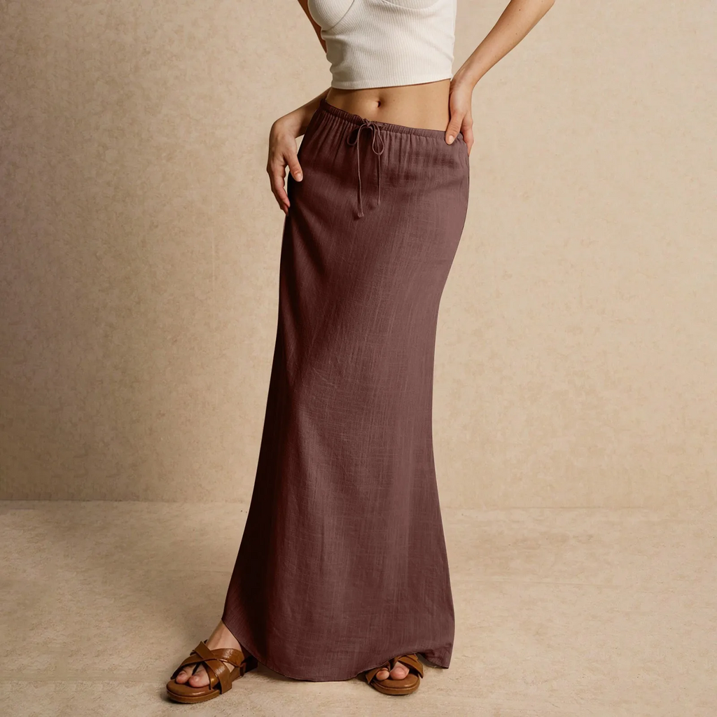 Gonna lunga da donna ariosa – Modello drappeggiato Muse