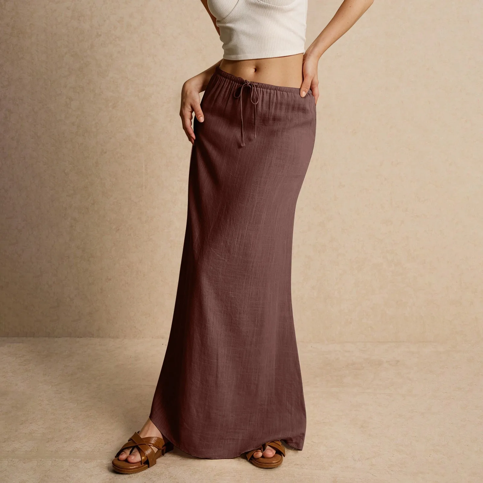 Gonna lunga da donna ariosa – Modello drappeggiato Muse