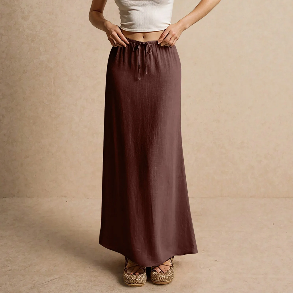 Gonna lunga da donna ariosa – Modello drappeggiato Muse
